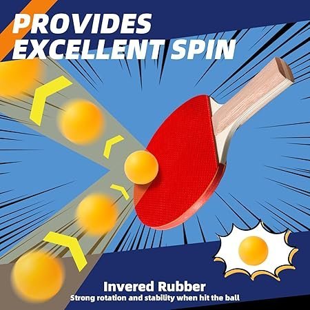 Ping Pong Paddles Set Portable Table Tennis Paddles Set