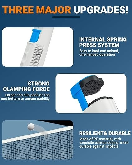 Retractable Ping Pong Net Upgrade Table Tennis Net Stands Upright Without Sagging Ping Pong Net