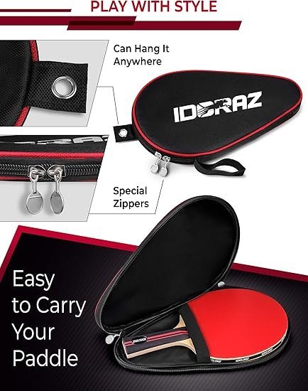 8153kxDz6AL._AC_SY550_.jpg Ping Pong Paddle Professional Racket Table Tennis Racket with Carrying Case