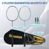 81THYI7S4tL._AC_SX425_.jpg Senston N80 Badminton Rackets Set Full Carbon Fiber 5U Lightweight Racquets with AntiSlip Grip 2 Carry Bags OutdoorBackyard Sports for Adults Teens Family Games