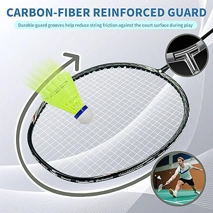 81ecH-xSLtL._AC_SX425_.jpg Senston N80 Badminton Rackets Set Full Carbon Fiber 5U Lightweight Racquets with AntiSlip Grip 2 Carry Bags OutdoorBackyard Sports for Adults Teens Family Games