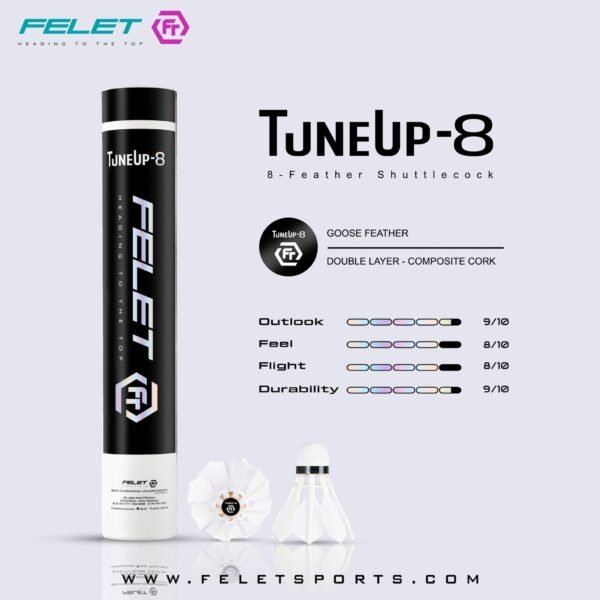 FELET SHUTTLECOCKS TUNE UP 8 (8 FEATHERS SHUTTLECOCK)